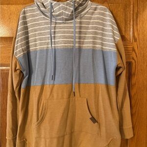 Maurices Blue and Tan Striped Men's Hoodie